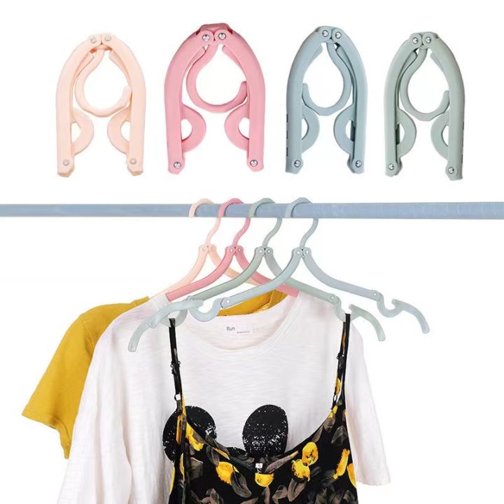 Folding clothes hanger for household use, space saving, anti slip ...