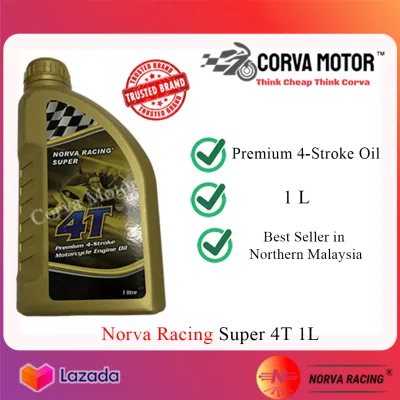 NORVA RACING SUPER 4T PREMIUM MOTORCYCLE OIL MINYAK HITAM MINYAK 4T