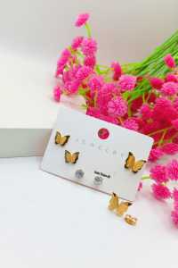 ANTING TUSUK MODEL KUPU KUPU DAPAT 3PCS ANTI KARAT DAN ANTI LUNTUR (COD)