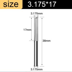 EMPIRICAL Solid Carbide Steel Milling Cutter 2 Flute 3.175 4mm Shank CNC Router Bit Wood Milling Cutter Straight Slot End Mill Wood /MDF /Hard Wood/Acrylic/PVC