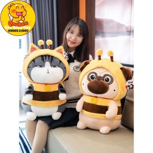 Mèo Hoàng Thượng Cosplay Ong - Gấu bông Mèo Cao Cấp