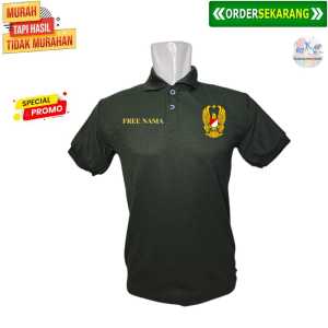 Kaos Kerah T.N.I A.D Free Nama Full Bordir Banyak Pilihan Warna BKS