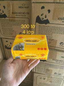 COMBO 10 BỊCH NHỎ GIẤY ĂN BỎ TÚI MEDIA MART 300 TỜ 3 LỚP CHUẨN HÀNG SIÊU THỊ- GIẤY RÚT TRẮNG DAI