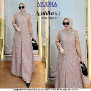 GDS Dress Pesta Mewah Crespo Bordir Fit to XXL NABILA#2