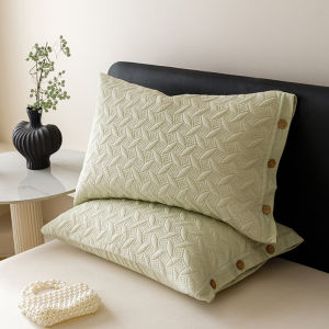 SUNLIGHT HOME 1 Pair Thickened Linen Pillowcase 2 Pieces Luxurious Pillow Case With ButtonsSkin-friendly Pillow Cover