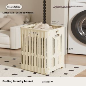 [SG Seller] Lab Cosi Foldable Laundry Basket with Wheels Multi-Function Organizer Dirty Clothes Basket Toy Storage Basket Space-Saving Ventilated Design Suitable for Bedroom Bathroom and Living Room Home Movable Storage