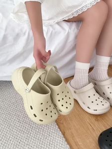 [Free Shipping] 2026 New Thick-Soled Height-Increasing EVA Clogs For Women Versatile For Outdoor Wear Simple Autumn Beach Sandals Odor-Resistant And With A Closed-Toe Design