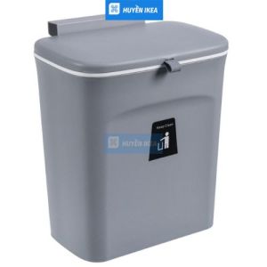 Thùng rác treo tủ bếp phòng tắm Eurohome có nắp bằng cách móc cài hoặc dán