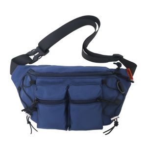CHPERF Nylon Men Waist Bag Large Capacity Y2k Multi-pocket Chest Bag Zipper Crossbody Bag Sports Fanny Pack Men