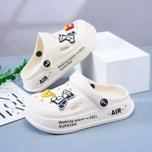 Cros Cute Cartoon Hole Sandals For Boys Girls Fashion Slip On Clog Slipper For Kids Rubber Beach Sandals For Children