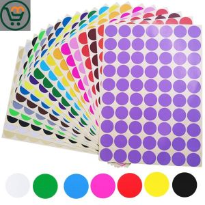 700 Pcs/10 sheets 19mm Color Sticker Round Coded Adhesive Dot Paper Label