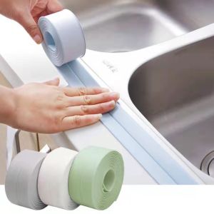 Length210CM width3.8CM Kitchen Sink Self-Adhesive Waterproof Adhesive Tape Corner Line Sticking Strip roll PVC bathroom seam sealing strip line pasting  Bath Wall Sealing Strip Mildew Proof
