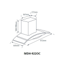 (COMBO) Morgan Cooker Hood MDH-922OC (900MM/1300M3) MDH922OC + Glass 2 Burner Hob MBH-GC1122 / MBHGC1122 + 70L Built-in Oven 8F MBO-7680D Digital MBO7680D. 