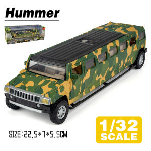 LEO 1:32 Hummer Extended Edition Diecast โมเดล รถอัลลอยด์รถยนต์ของเล่นคอลเลกชันของขวัญสําหรับเด็กชายสาว ของเล่นเด็ก