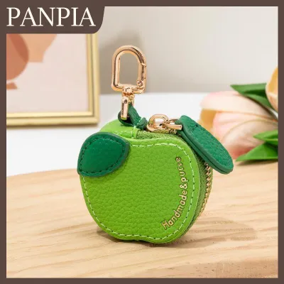 PANPIA Dễ Thương Hình Dạng Trái Cây Mini PU Da Keychain Pouch Chanh Chuối Dây Kéo Đồng Xu Earbud Lưu Trữ Túi Xách Quyến Rũ Cho Phụ Nữ Cô Gái