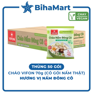 [THÙNG 50 GÓI] - VIFON - Cháo Vifon 70g hương vị Nấm đông cô (có gói nấm thật) Vifon Cháo nấm đông cô Cháo nấm Vifon (70g/gói)