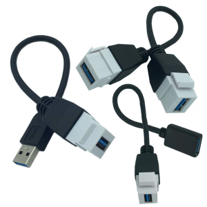 USB3.0 Keystone Jacks Cable USB Keystone Jacks Insert Cable With Female To Male Adapter For Wall Plate Panel Connection