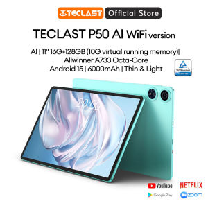 TECLAST P50 AI | 11" FHD Display | Android 15 | 90Hz Refresh Rate | A733 Octa-Core | 16GB (6+10) + 128GB | 1TB Expandable | 7000mAh Battery | Widevine L1 | WiFi 6 | BT5.4 | USB-C | GMS Certified | 1-Year Warranty