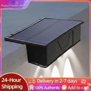 【Outlet】 2 Pcs 3 LED Sunlight Powered Lamp IP65 Waterproof Wall Mounted Solar Outdoor Light Solar Garden Light for Outside Backyard Pathway Yard Garden