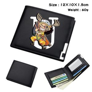 PU Foldable Leather Wallet Student Short Wallet Men Women Card Holder Coin Purse One Piece Anime Boyfriend Gift