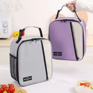 ANGY Vertical Insulated Lunch Bag color Aluminum Foil Picnic Bag Food Storage Bag Reusable Meal Pack Student