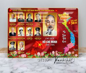 Bản đồ hành chính việt nam Tranh Bác Hồ tranh lãnh tụ Việt Nam Tranh bản đồ việt nam tranh quốc khánh tráng gương UT189