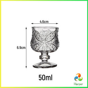 Harper 1 ชิ้น แก้วค็อกเทลมินิ ดีไซน์เก๋  แก้วคุณภาพดีขนาดเล็กและน่ารัก 50ml Glass cup