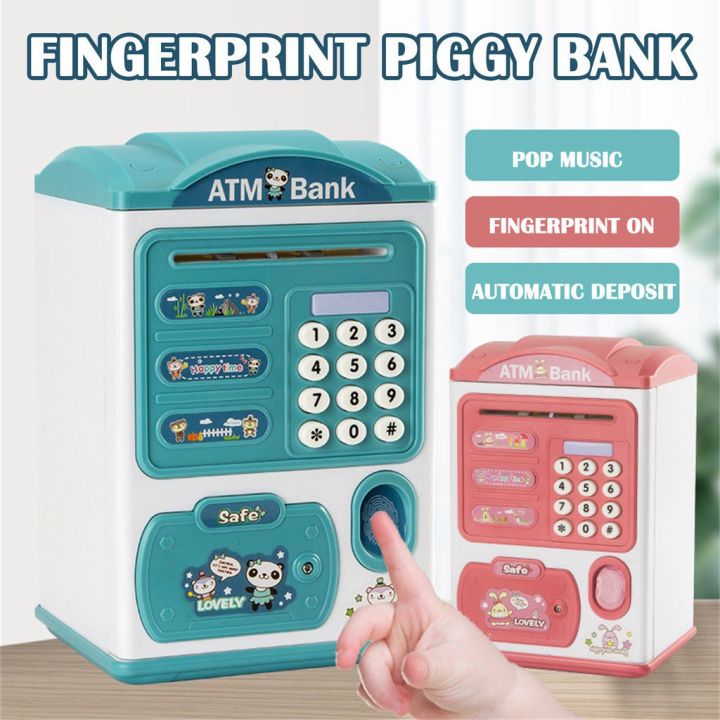 Fingerprint ATM Bank Saving Money Box Piggy Bank Password Intelligent Bank Toy Money Souvenirs
