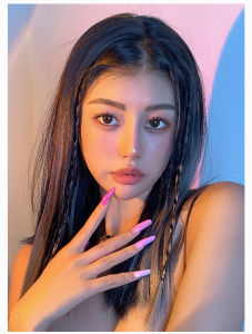 ผมปลอมแบบกิ๊บ แฮร์พีช ช่อไฮไลท์ หลากสี สำหรับแต่งกายแฟนซี คอสเพลย์ กีฬาสี ความยาว 55 ซม