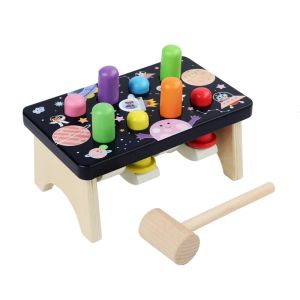 Montessori Wooden Hammering Toy - Develop Fine Motor Skills & Educational Fun for Toddlers Planet Wooden Hammer Toy