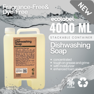 Eco-friendly Dishwashing Liquid Unscented Fragrance-free with PUMP Dish Soap Biodegradable Stackable Container