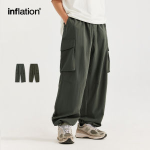 Lạm phát thương hiệu người đàn ông của thanh niên 2024 mùa hè mới nhăn làm việc phù hợp với quần ống thẳng núi phong cách nhăn quần ống thẳng túi lớn Quần Legging rộng lỏng quần giản dị