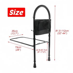 COFOE.Bedside Safety And Stability Adjustable Bed Rail/Bed Support Railings For Elderly/Assist Rail Handle And Hand Guard Grab Bar Bed Rail With Storage Pocket/Bunk Bed Accessories.