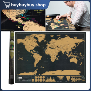 1Pcs Scratch Map Travel Edition Scratch World Map DIY Teaching Fun Toy Large Black Gold Markable Map