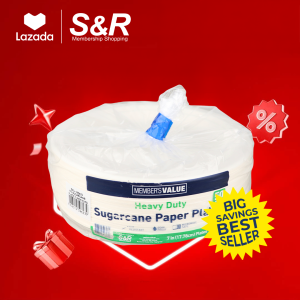 Members Value Heavy Duty Sugarcane Paper Plates 50pcs