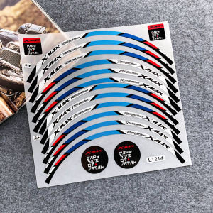 Reflective Motorcycle Wheel Sticker Hub Decals Rim Stripe Tape For Yamaha Xmax Xmax 125 250 300 Accessories (Front 15in Rear:14inch)