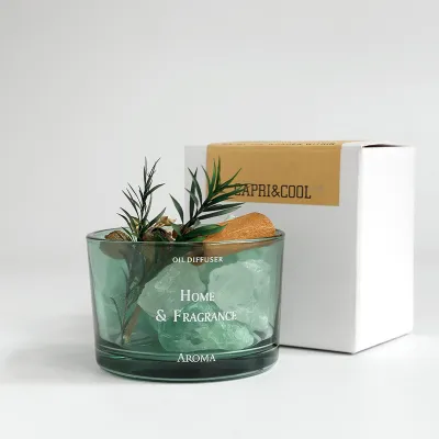 Flower Diffuser Fireless Aroma Crystal Stone Dried Flowers Plant Decoration Natural Crystal Quartz Stone Essential Oil Refill Aromatherapy Diffuser Air Freshener wardrobe fragrance