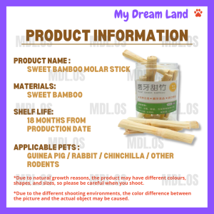 LOCAL DELIVERY-NATURAL HIGH FIBRE SWEET BAMBOO MOLAR STICK FOR SMALL PET RABBIT HAMSTER GUINEA PIG SUGAR GLIDER宠物高纤维磨牙甜竹