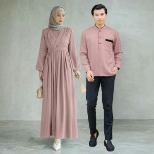 Couple Lebaran 2024 Benecia Bahan Shakila Baju Set Suami Istri Kekinian Simple Elegan