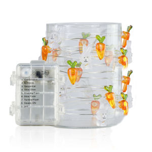 Dây Đèn LED Hình Chú Thỏ Hình Cà Rốt Trang Trí Phục Sinh Đèn Lồng Hoạt Hình Dễ Thương Chống Nước Trang Trí Nhà Cửa Tiệc Tùng Ngày Lễ