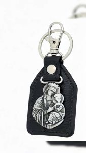 E.B.【Ready in Stock】 Metal Keychain Cross Leather Keychain for Small Gift Mens Car Keychain