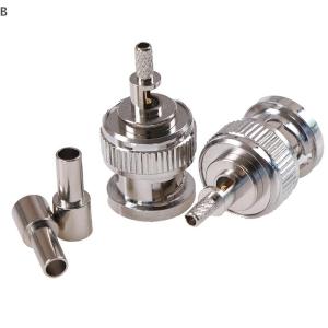 BJ🔩🔧🔗 10ชิ้น BNC ปลั๊กตัวผู้ปลั๊กแบบจีบ RG316 RG174ขั้วต่อสาย LMR100 RG179