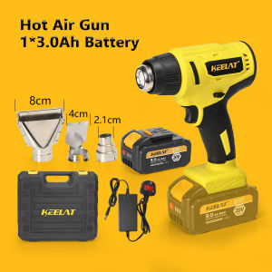 KEELAT KCHG01 20V Cordless Heat Gun Handheld Electric Hot Air Gun Machine With Rechargeable Lithium Battery 3 Nozzles Power Tool