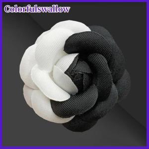 Colorfulswallow Vải hoa trà hoa Trâm cài tóc Clip Wedding party Corsage mũ nón đơn giản và thanh lịch trang sức phụ kiện