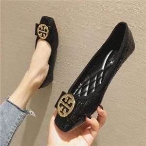 Women Soft Leather Ballet Shoes Korean Fashion Ladies Flat Work shoes