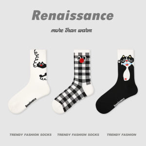 Renaissance原创女袜春夏季立体动物中筒袜纯色卡通精梳棉袜子女