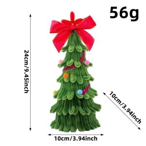 DIVATEN Decor Bow Mini Christmas Tree Pom Pom Accent Velvet Strip Xmas Ornament Festive Festive Tone Desktop Figurine For Holiday DIY