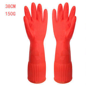 COD【Local Deliver】38CM Anti-Backflow Rubber Household Gloves Non-Slip Wear-Resistant Kitchen Cleaning Laundry Car Washing Gloves