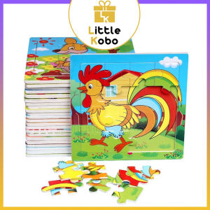 [16 Mảnh] Đồ Chơi Xếp Hình Puzzle Tranh Ghép Hình Loại Lớn In Hình Ngộ Nghĩnh Bằng Gỗ Đồ Chơi Trẻ Em