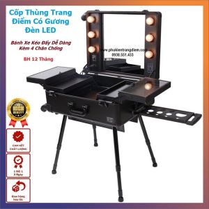 Thùng Vali Cốp Kéo Trang Điểm Có Đèn Và 4 Chân Chuyên Nghiệp